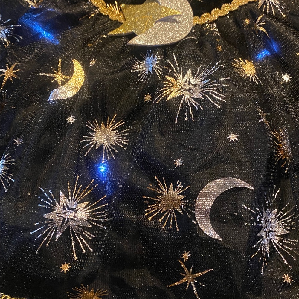 Light up Witch costume Black and Gold Celestial Print Fabric - Picture 4 of 8